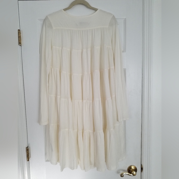 FP Beach Free People Henley Dress White Long Sleeve Size Small - Picture 4 of 11